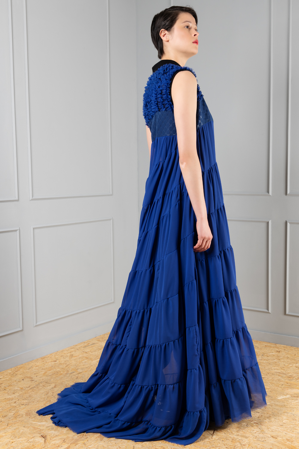 Cobalt blue zipper dress for women | Haruco-vert