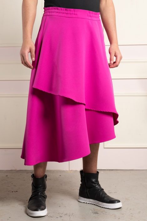 asymmetrical pink men's skirt