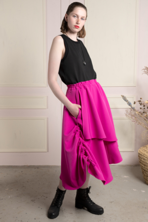 asymmetrical pink unisex skirt