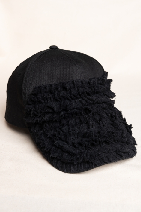 black men's cap with ruffles