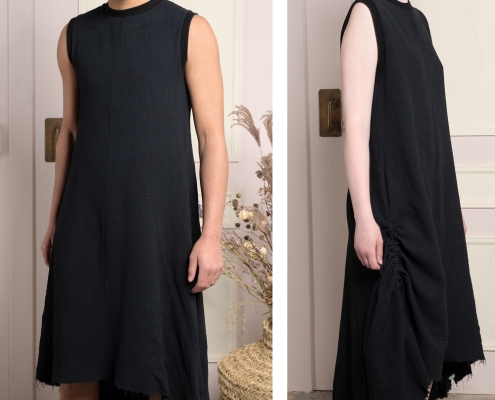 black cotton unisex dress