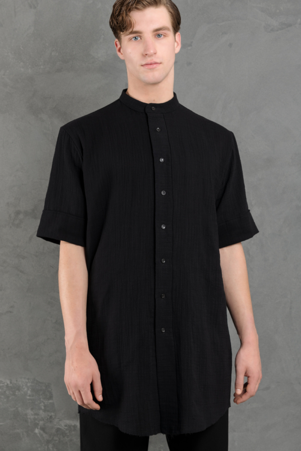 black cotton men's shirt