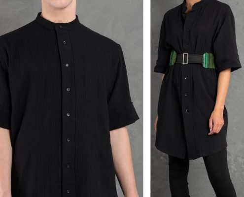 black cotton unisex shirt