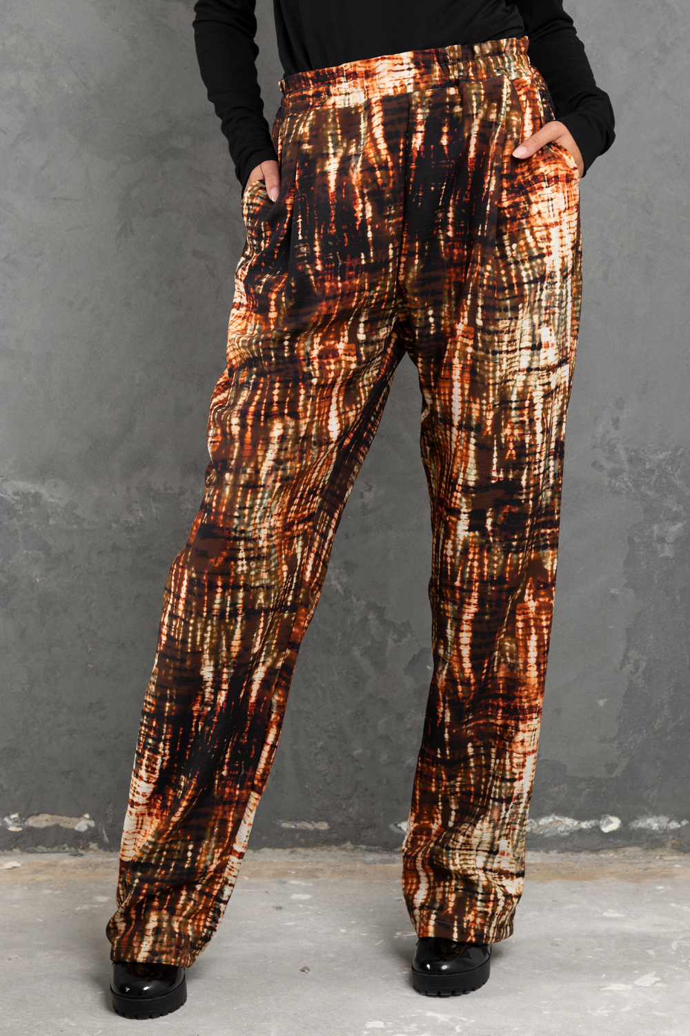 Rust women's trousers with straight leg | Haruco-vert