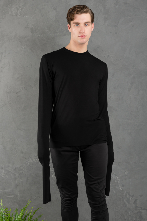 black bamboo unisex extra-long sleeve