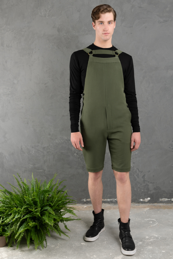 olive green men's dungarees