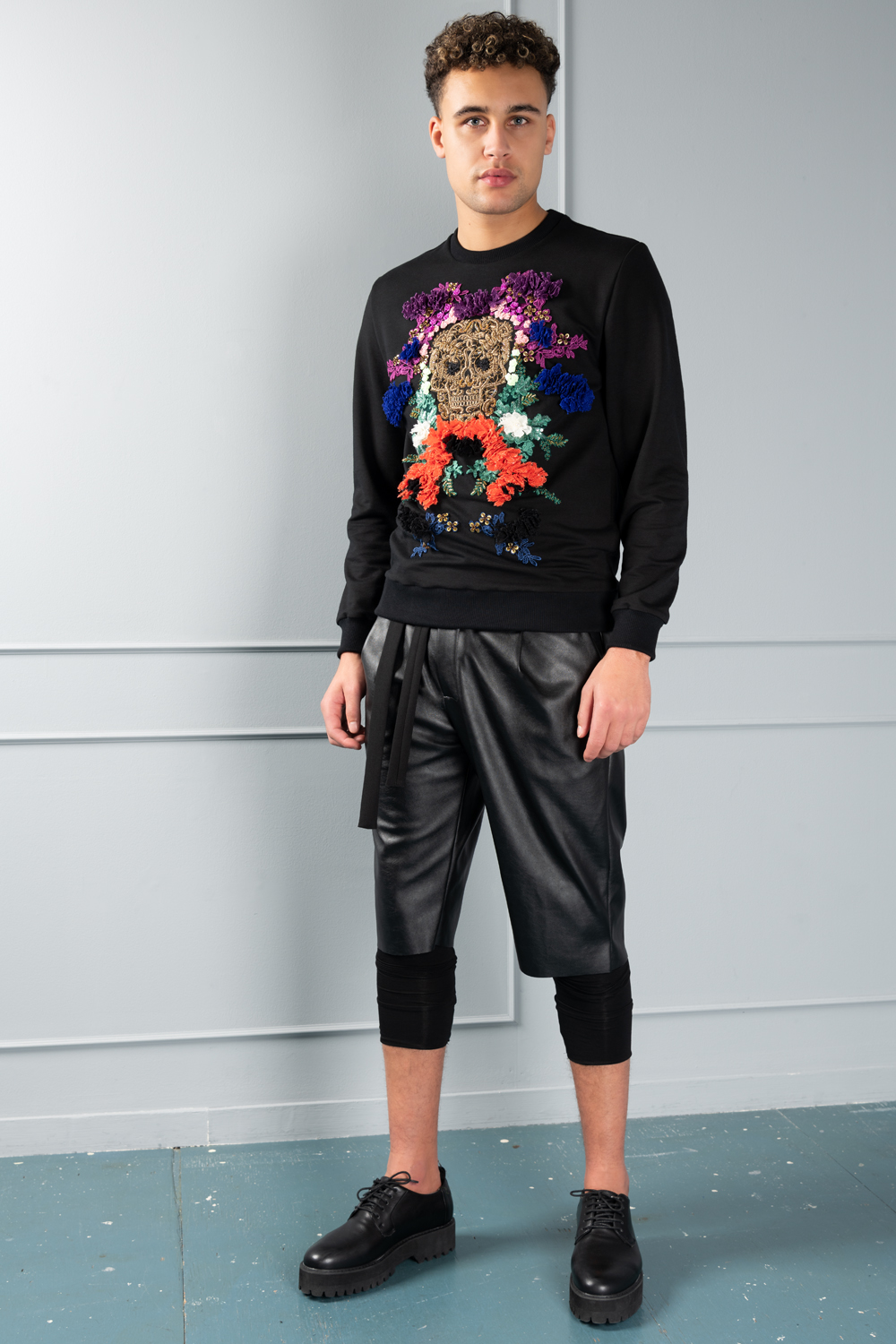 Black bamboo 3/4 long-johns and leggings | Haruco-vert