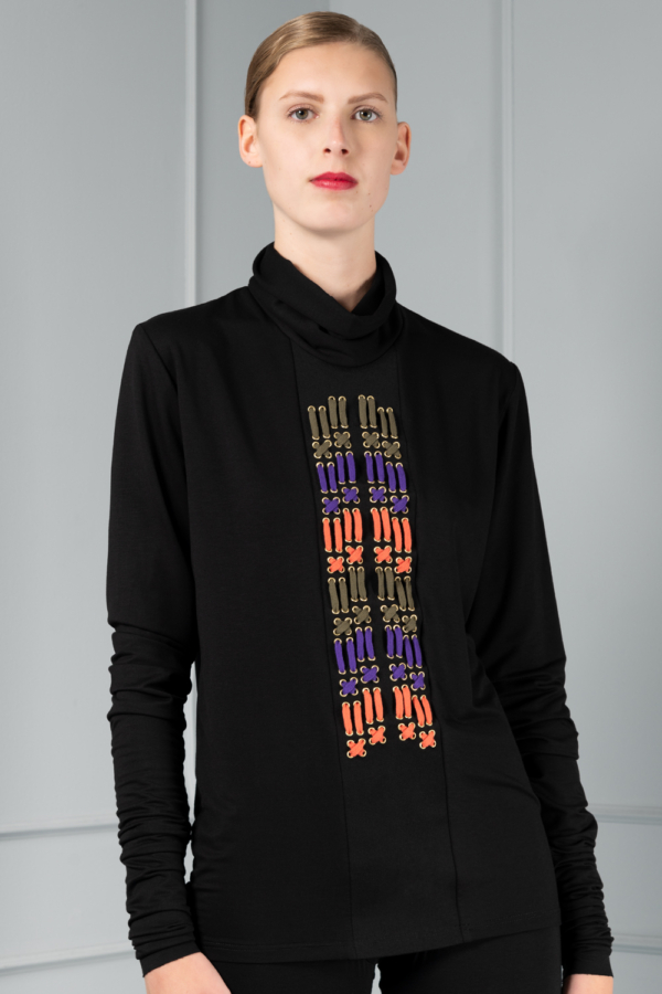 women's turtleneck with colored cord