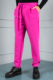 pink men's trousers with tie-belt