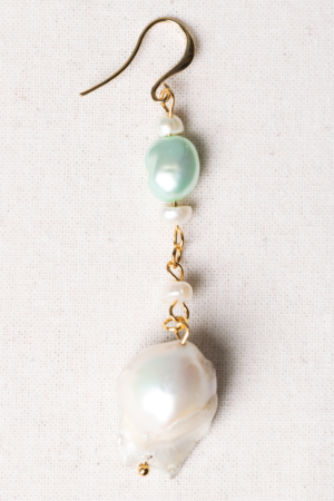 long baroque pearl earring