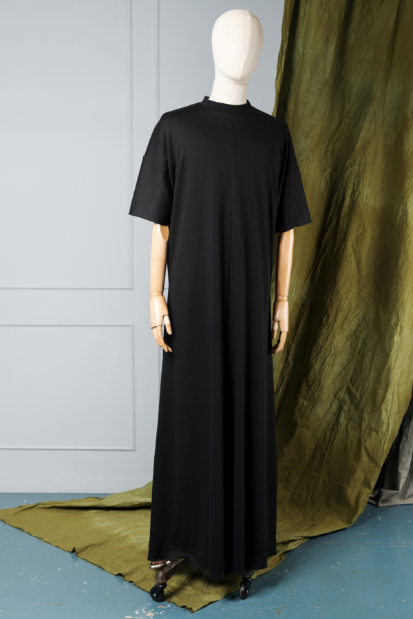 long black oversized unisex dress