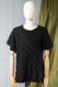 black raw edge men's top