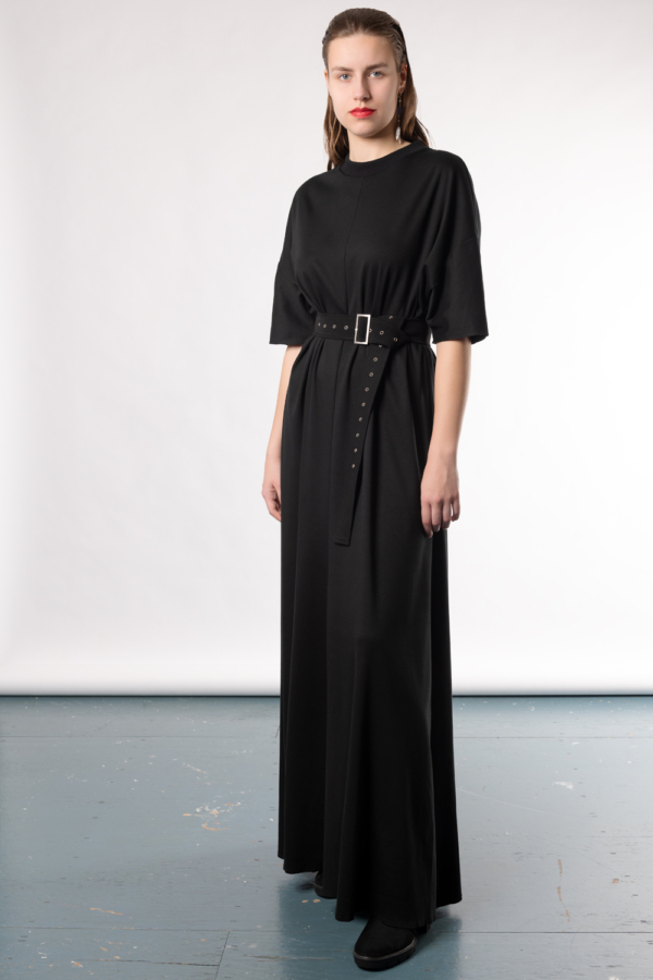 long black oversized unisex dress