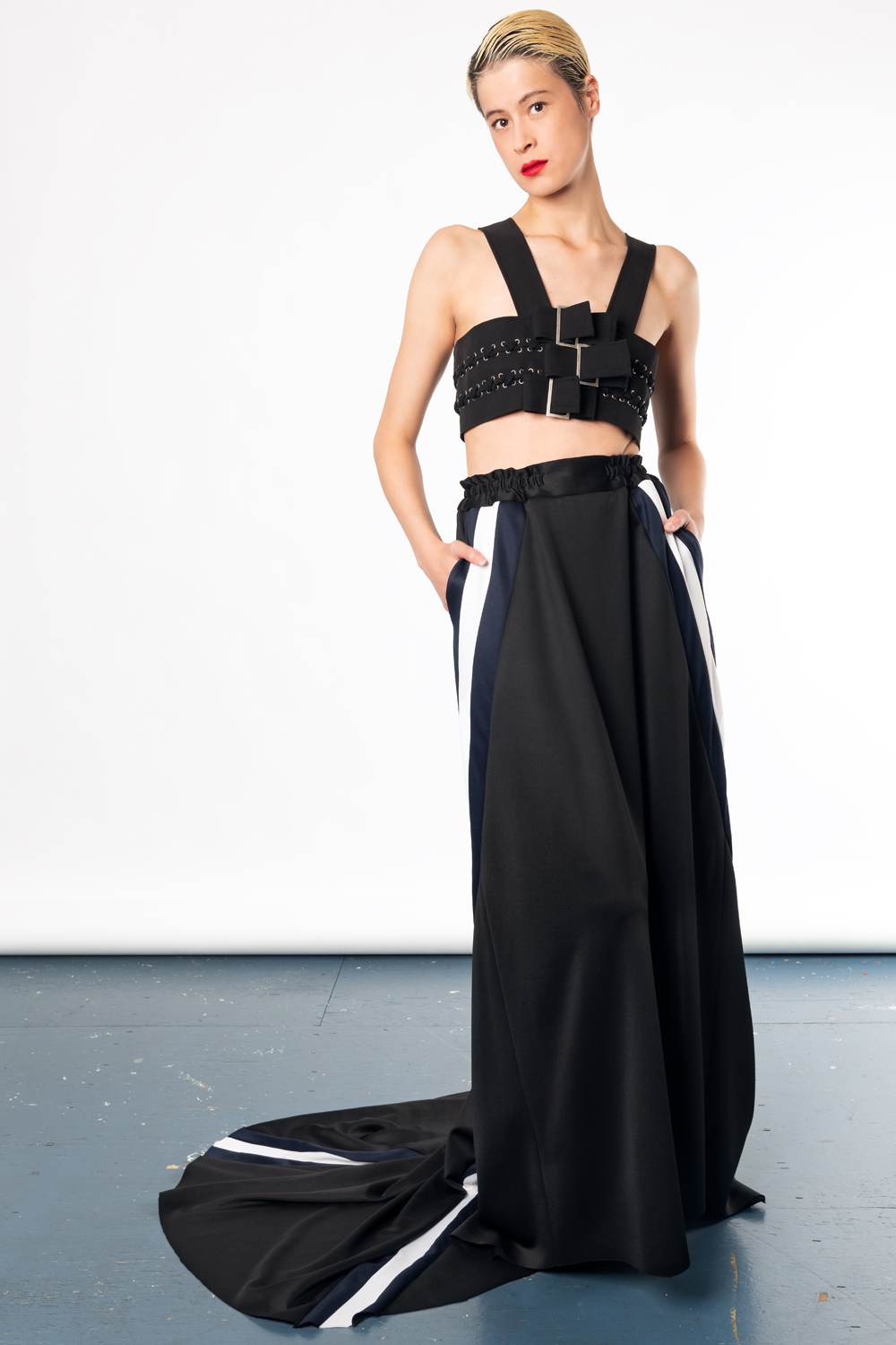 andmary Bella ribbon tops black ブラック ANDMARY】Bella ribbon tops