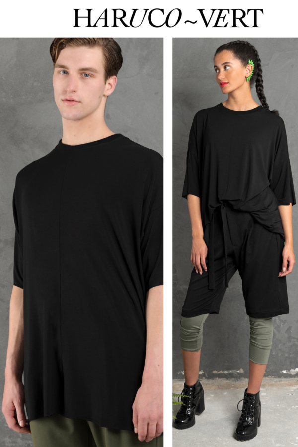 oversized black bamboo tee