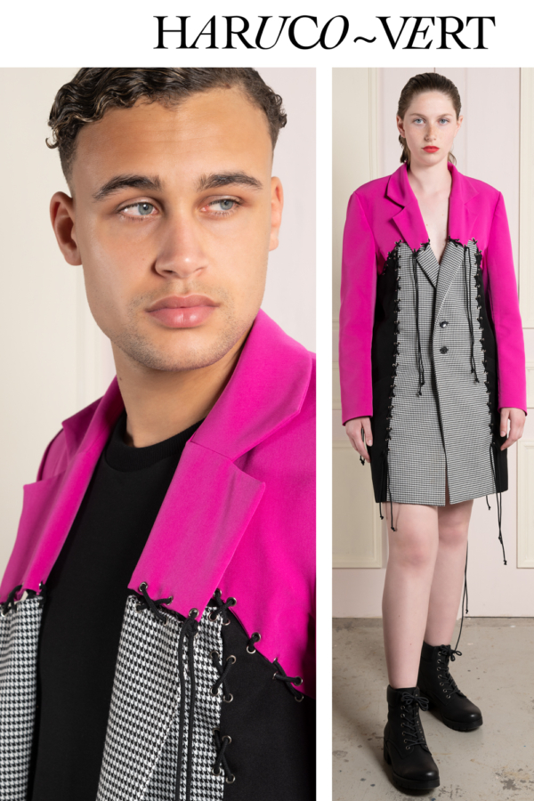 unisex blazer jacket with eyelets