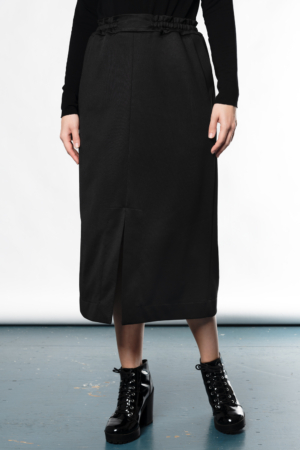 black unisex split skirt