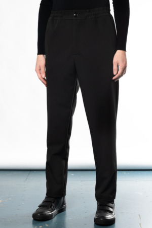 black straight leg men's pants