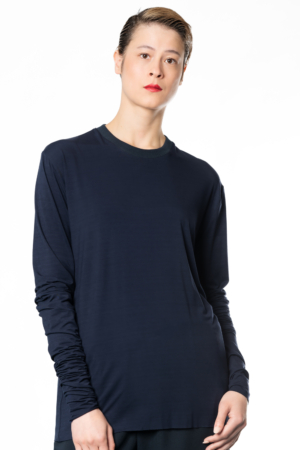 navy bamboo unisex long sleeve