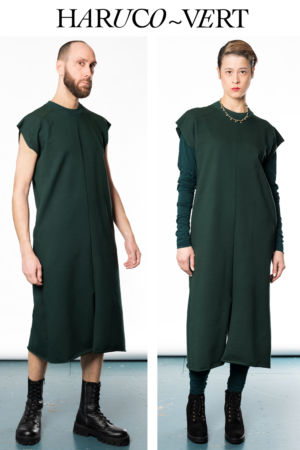 sleeveless dark green unisex dress