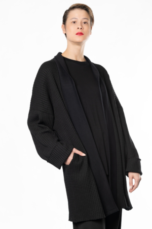 black knit women's cardigan