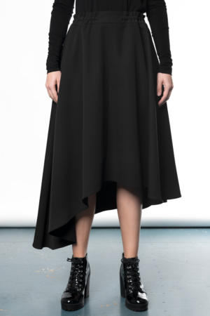 asymmetrical black unisex skirt