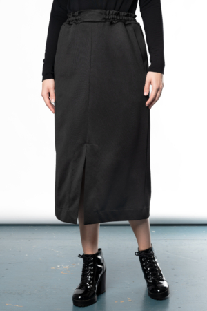 black unisex split skirt