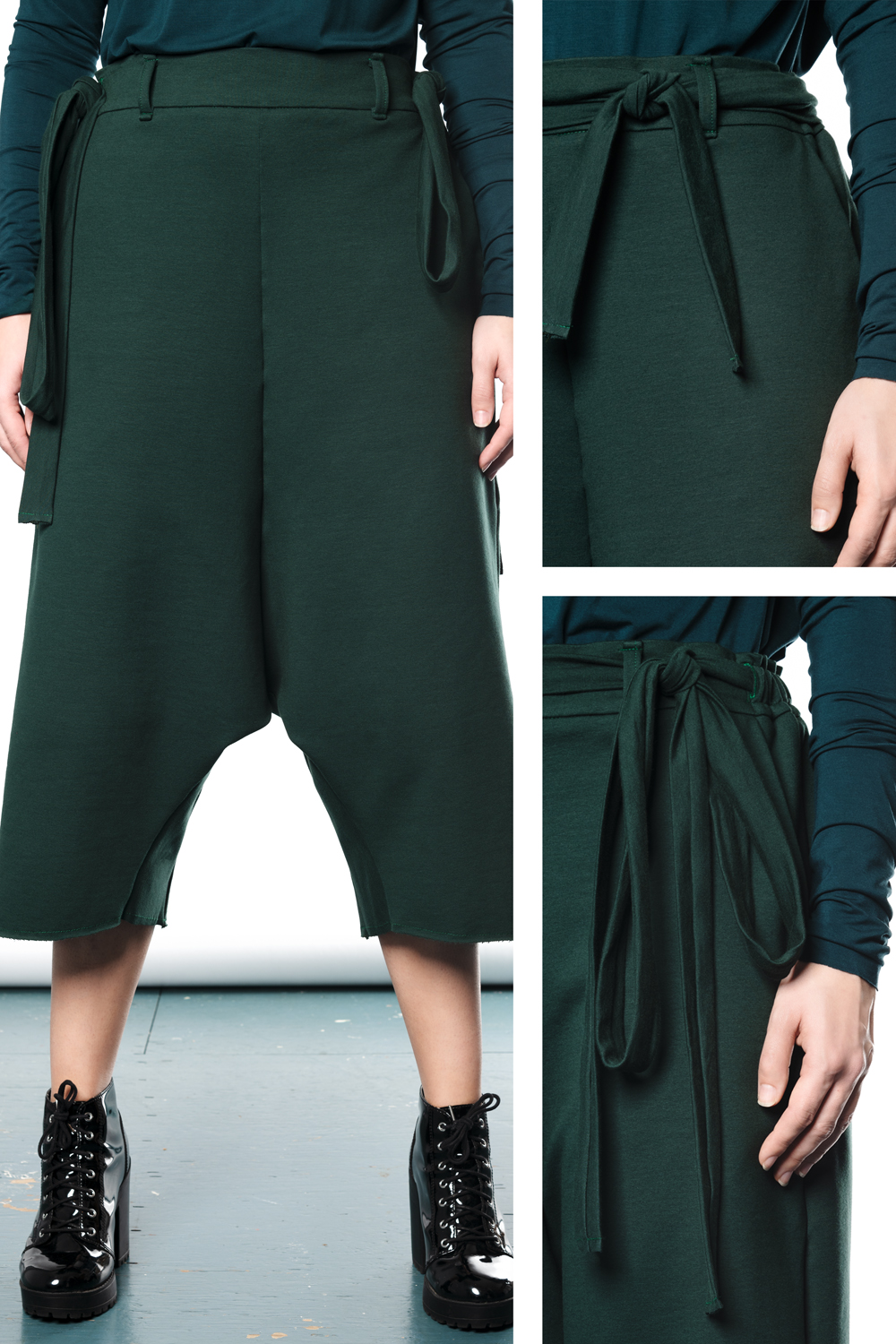 green drop crotch women's pants | Haruco-vert