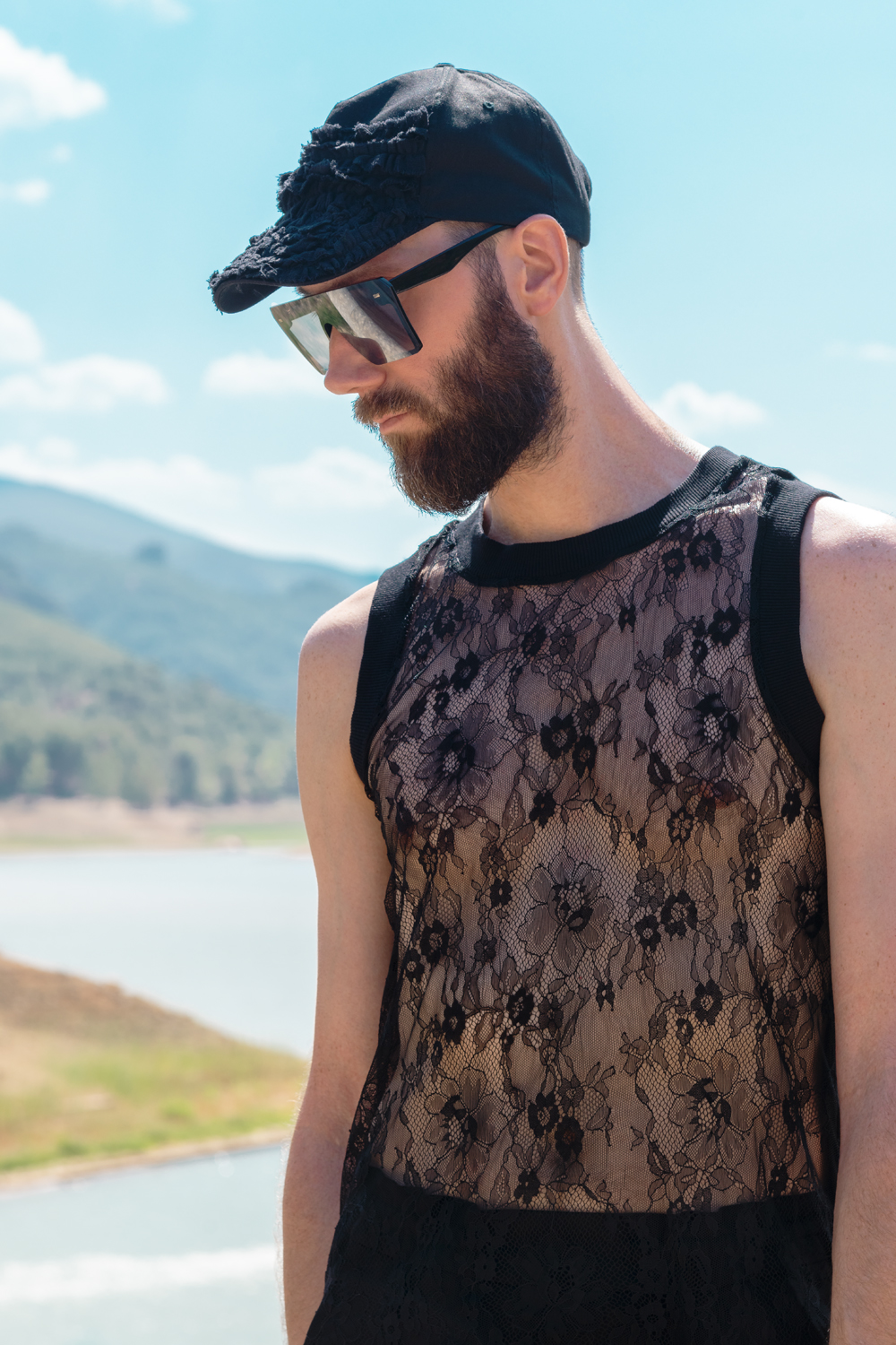 Mens lace tank top discount
