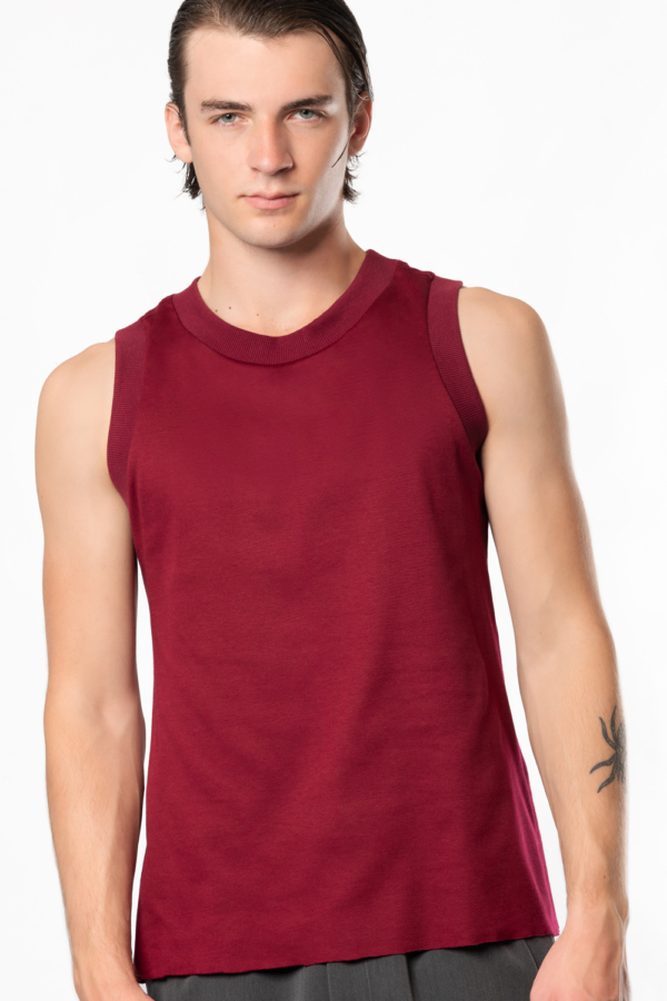 burgundy red men's tank top