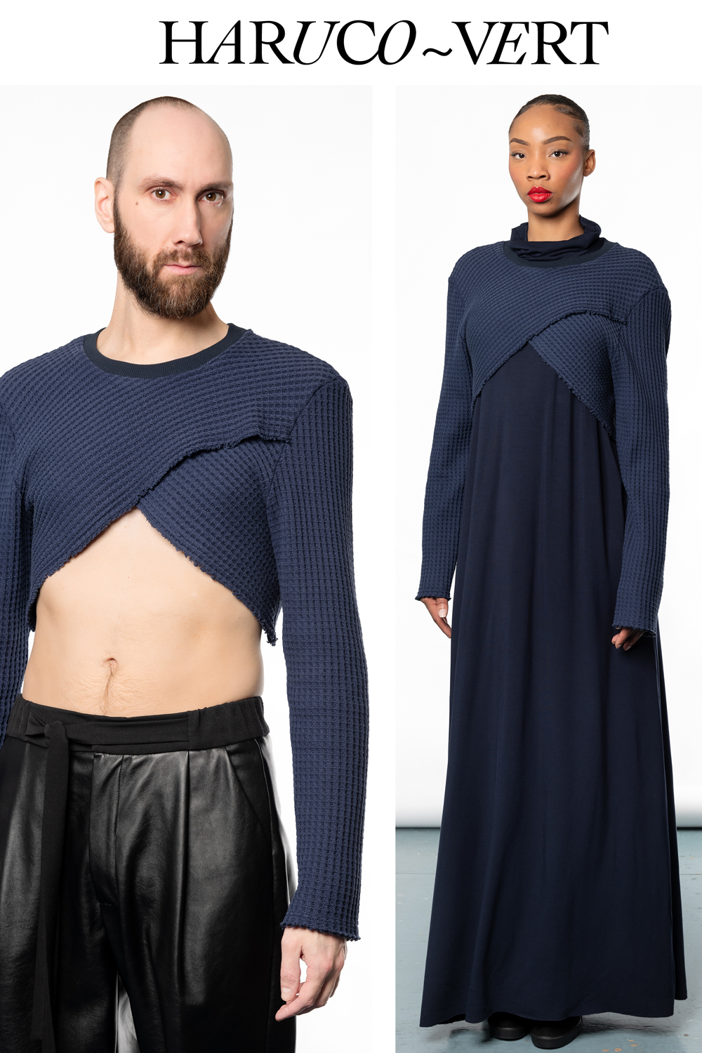 blue knit crop top