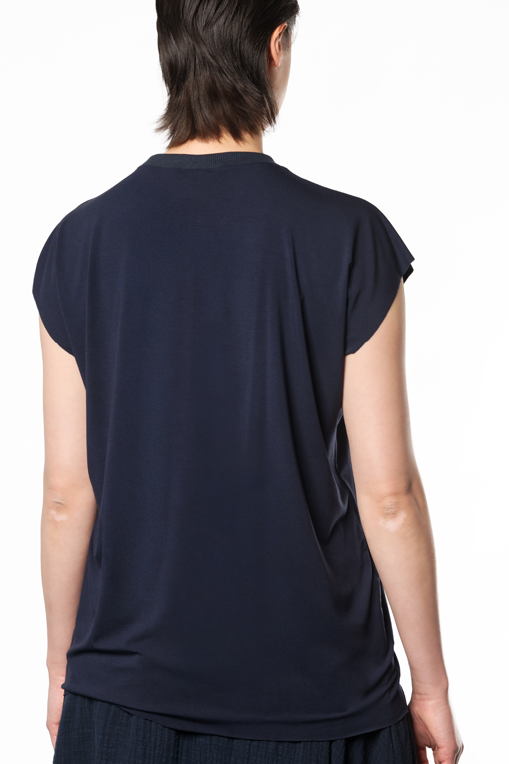 Thalassa navy genderless cap sleeve top - Image 8