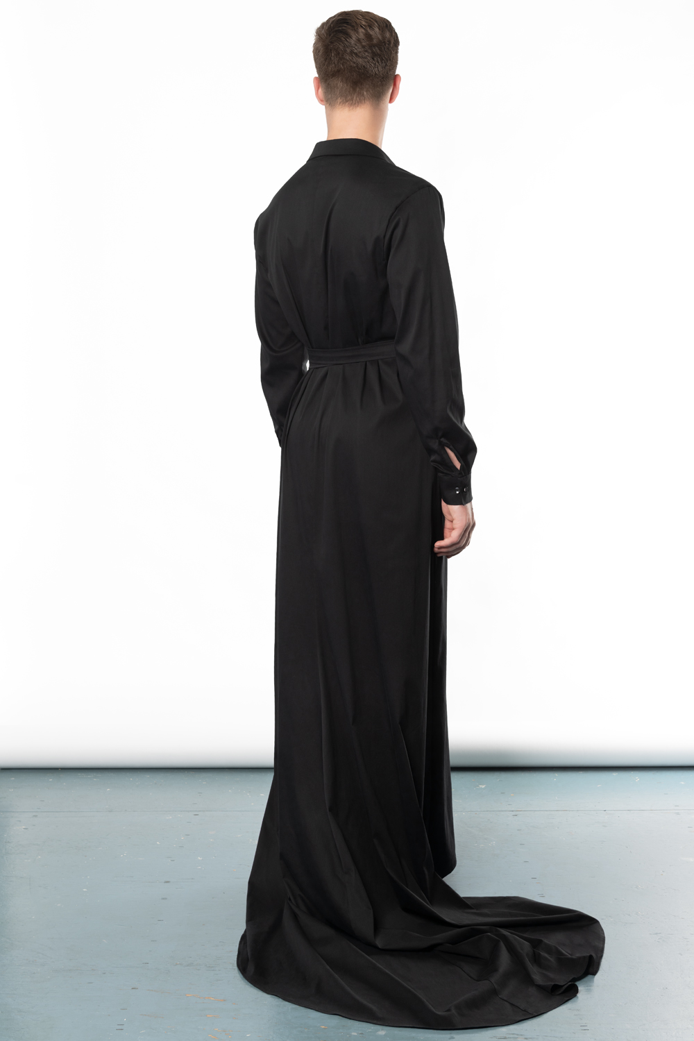 black unisex shirt dress | Haruco-vert