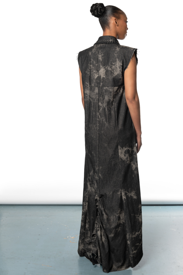 bleached black dress black bleached denim unisex dress