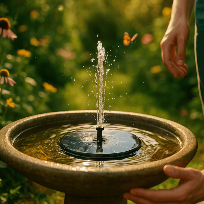 Springvand med solceller