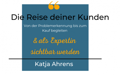 Die Reise Deiner Kunden. Von der Problemerkennung bis zum Kauf begleiten und als Expertin sichtbar werden.