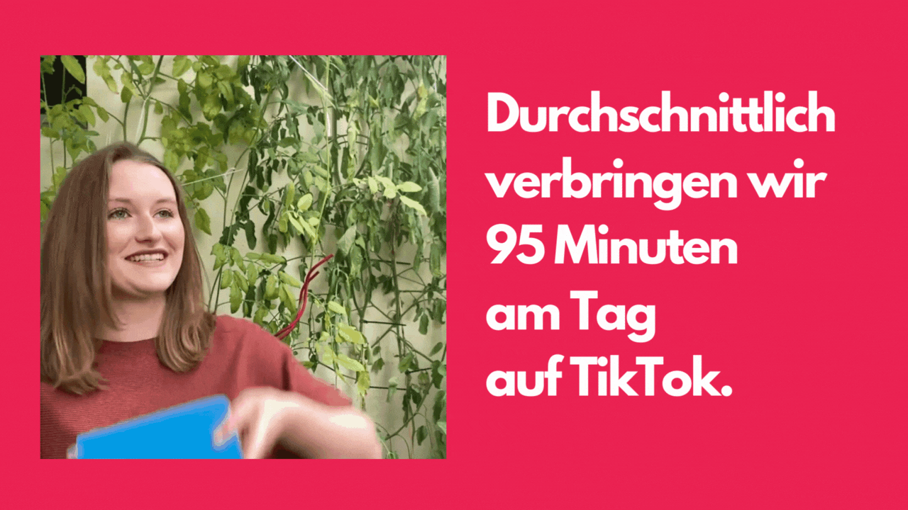 Gif 95 Minuten Durchschnittlich verbringen wir 95 Minuten am Tag auf TikTok. GIF-Whatever.