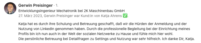 Bewertung Kunde der Social Media Agentur Oldenburg