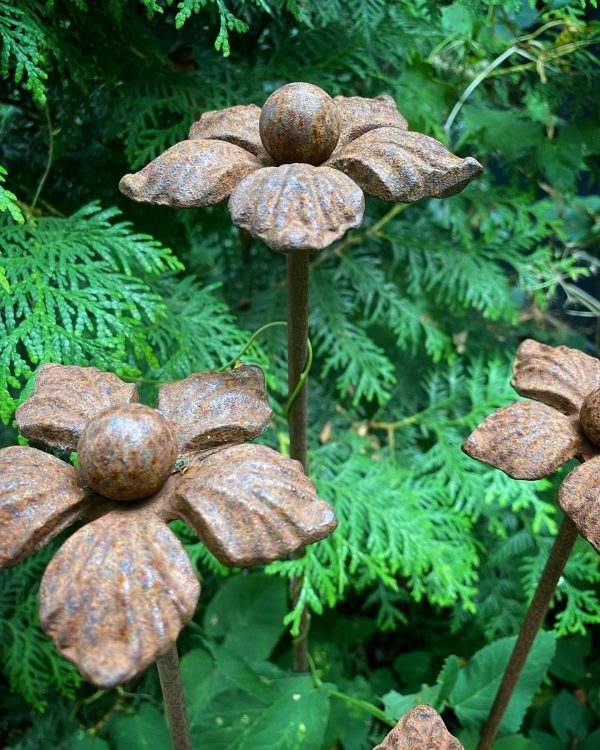 Dekorativ kugleblomst i stål, 3 stk - Image 2