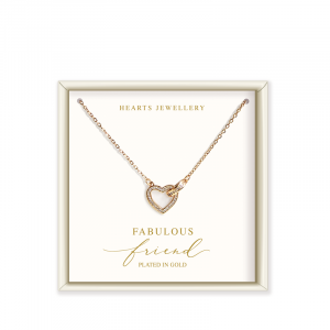 Gold Plated Cubic Zirconia Pendant Heart Necklace - Fabulous Friend