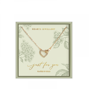 Gold Plated Crystal Heart Pendant Necklace - Just For You