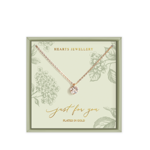Gold Plated Crystal Stone Pendant Necklace - Just For You
