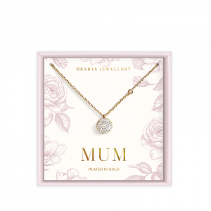 Gold Plated Crystal Spinner Pendant Necklace - MUM