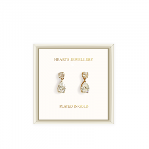 Gold Plated Cubic Zirconia Drop Earrings