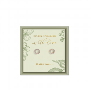 Gold Plated Cubic Zirconia Circle Earrings