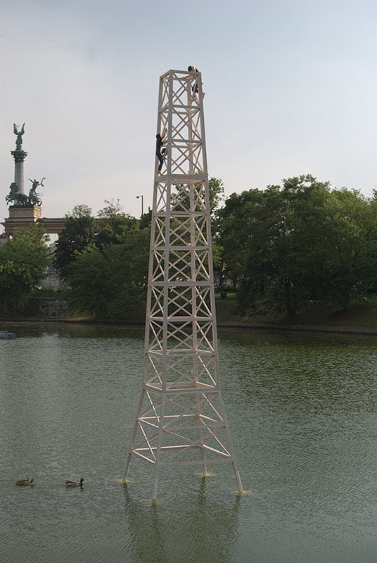 Tower installed in Budapest City Lake