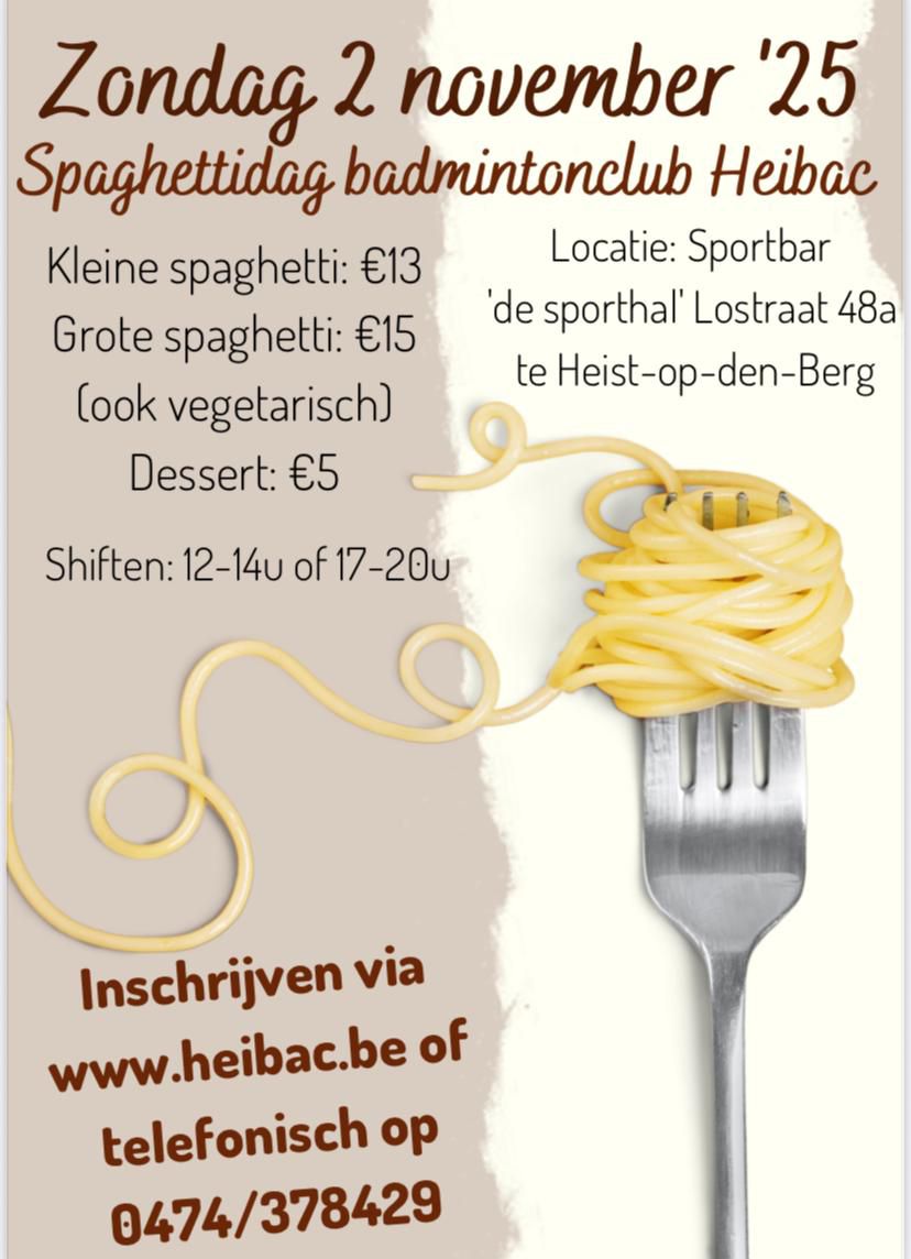 Inschrijving Spaghettidag 2025