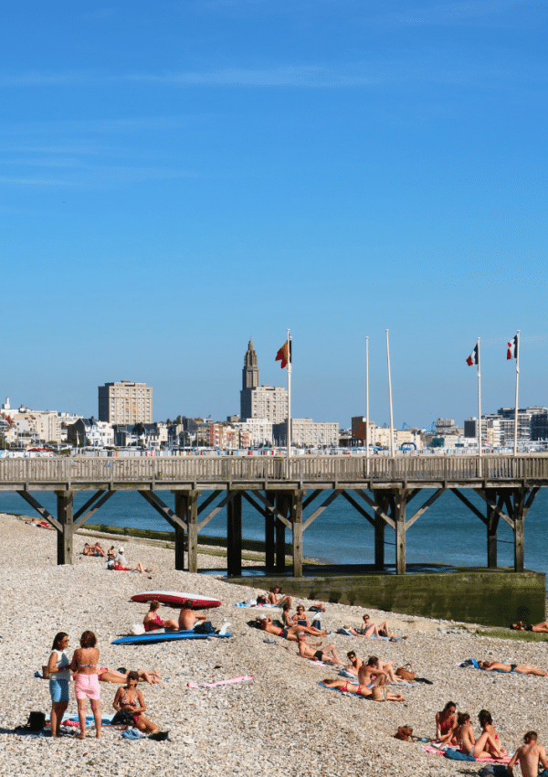 De kust van Le Havre, Frankrijk.