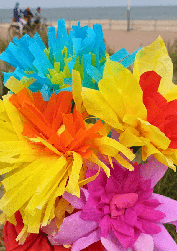 Een boeket kleurrijke strandbloemen - DIY tutorial