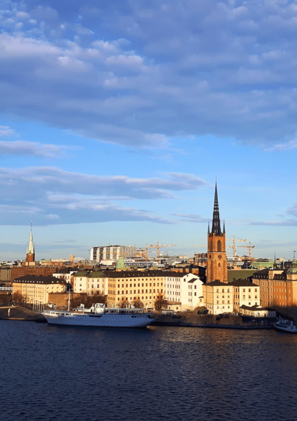 Luchtfoto van Gamla Stan en Riddarholmen in Stockholm, Zweden.